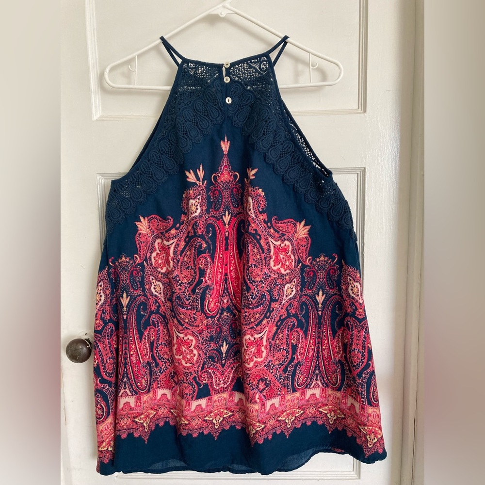 Free People Paisley & Lace Slip Summer Dress